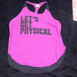 NWOT~ VICTORIAS SECRET PINK GRAPHIC RACERBACK TANK ~ WOMENS XS